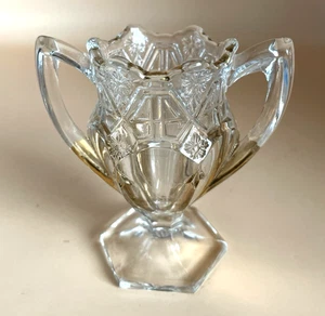 Soporte para palillo de dientes EAPG US Glass Athena / Panelado 1912 asas de cristal transparente - Imagen 1 de 10