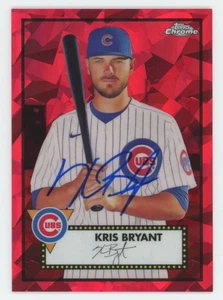 2021 Topps Chrome Platinum Anniversary Red Atomic Kris Bryant Auto 99/100 - Picture 1 of 2