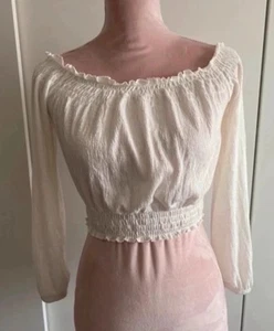 Bauchfrei Top Weiß XS H&M Damen - Bild 1 von 4