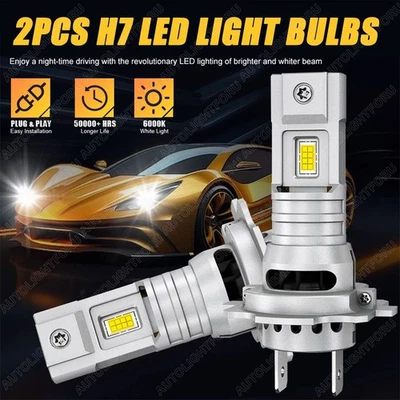 2x H7 LED Headlight Bulbs Bright White For Yamaha YZF-R6 2003-16 YZF-R1 2007-14 - Imagem 1 de 4
