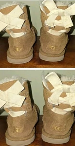 UGG CLASSIC MINI DAE SUNSHINE PERF CHESTNUT BOW BOOT US 5 Womens Girls  - Picture 1 of 10