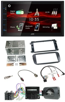 JVC USB Bluetooth Lenkrad DAB 2DIN Autoradio für Ford C-Max Galaxy Focus schwarz - Bild 1 von 4