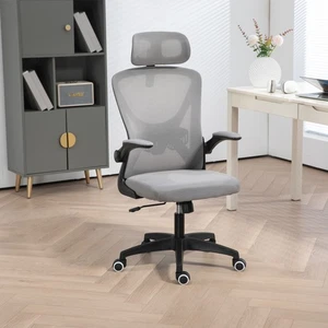Executive Office Chair with Mesh Backrest Flip-Up Armrests Swivel Computer Chair - Picture 1 of 72