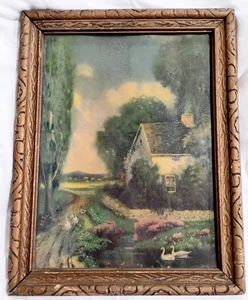 Antique R. Atkinson Fox Framed Art Print “Memories of Childhood Days” 24" x 14" - Picture 1 of 4