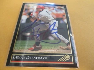 LENNY DYKSTRA 1992 LEAF BLACK MLB BASEBALL SIGNED TRADING CARD IP PHILLIES - Picture 1 of 1
