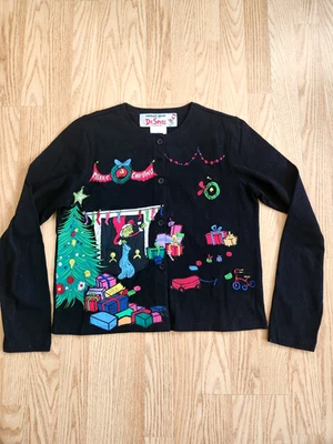 Suéter De Colección y Raro Michael Simon Bordado con Botones Grinch Feliz Navidad Talla S Foto 1 de 4