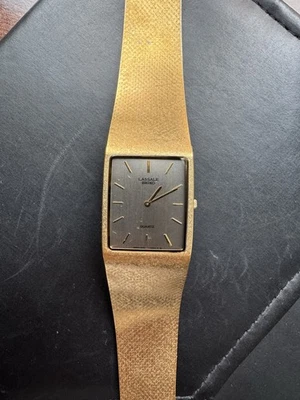 Vintage Seiko Lassale 1230-5479 Men's Tank Quartz Gold Thin Dress Watch RARE!!! - Image 1 of 4