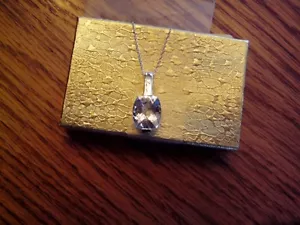 NIB NECKLACE 6.58CTW GENUINE WHITE TOPAZ SOLID - Picture 1 of 1