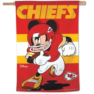 KANSAS CITY CHIEFS MICKEY MOUSE DISNEY 28"X40" BANNER VERTICAL FLAG WINCRAFT - Picture 1 of 1