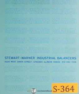 Stewart Warner 2000, equilibradores industriales, manual de instrucciones de servicio 1971 - Imagen 1 de 4