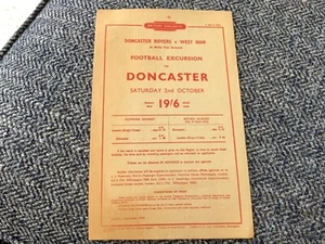 Railway Handbill for Doncaster Rovers v West Ham United 1954/55 Div 2 x King’s X - Picture 1 of 1