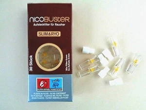 Zigarettenspitzen / Filter " Nicobuster " , Slim & Ryo, 6 mm, 30 Stück, Kunstst. - Bild 1 von 1