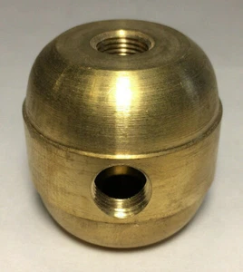 New Large Turned Brass 2 Pc. Cluster Body, 2 Light, 1/8F Tap, Unfinished #CB450A - Picture 1 of 3