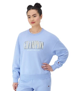 Sudadera Champion Mujer Polar Cuello Redondo Logo Azul Peltre Talla M - Imagen 1 de 3