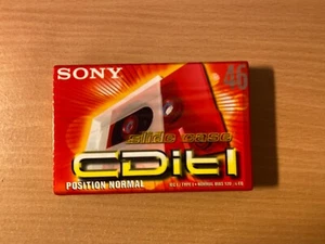 1x Audio Cassette Compact Sony CDit-I 46 Red Slim Slide Case NEW Sealed - Photo 1/4