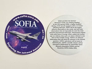 NASA USRA DLR DSI SOFIA Sticker 4" Round Stratospheric Observatory Infrared - Picture 1 of 4