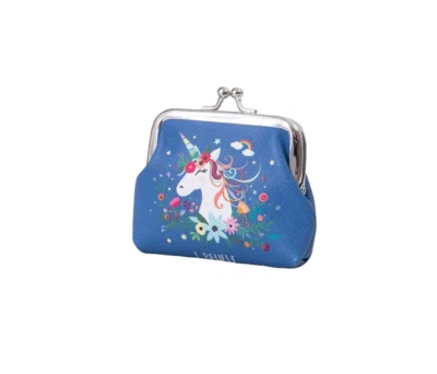 Moda Azul Unicornio "I Believe" Cerradura Monedero Cambio - Nuevo Foto 1 de 2
