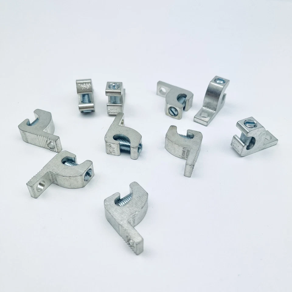 LOT OF 10 ALUMINUM LAY-IN LUG #14 - #4 AWG SLOT SCREW LI50S, CU9AL - Image 1 of 4