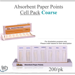 Dental Endodontic Absorbent Points / Paper Points, Cell Pack COARSE 200/pk. Meta - Picture 1 of 1