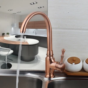 Grifo antiguo mezclador de cobre de una sola manija/agujero para baño/cocina - Imagen 1 de 8
