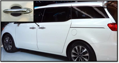 Carbon Fiber Door Handle Scratch Protector Guard Trim Fits Kia Sedona New 4 Pcs - Image 1 of 4