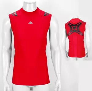 Adidas Techfit PowerWeb Herren Kompression Tank Top Muskel Shirt Unterhemd rot - Bild 1 von 8