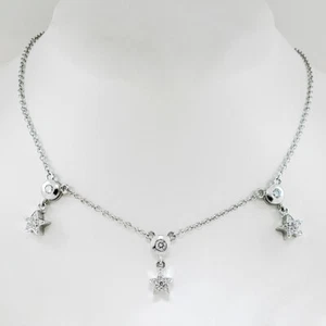 Halskette 14 Karat Weißgold und Diamant - Bild 1 von 2