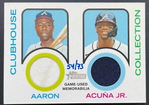 2022 Topps Heritage Clubhouse Collection Relic Ronald Acuna Jr. / Hank Aaron