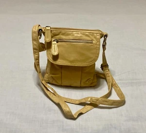 Bueno Women Yellow Crossbody Shoulder Bag Purse Faux Leather Multi Zipper Pocket - Picture 1 of 15