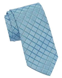 Kenneth Cole Reaction Mens Peter Grid Tie Blue One Size B4HP - Picture 1 of 1