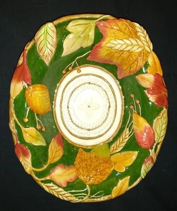 Fitz and Floyd Huntington Thanksgiving Cranberry Bowl Server New Boxed Retired - Picture 1 of 9