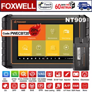 Foxwell NT909 Car OBD2 Full System Tablet Scanner SAS DPF Diagnostic Coding Tool - Foto 1 di 9