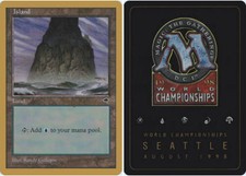 4x Island - Tempest C - Randy Buehler - 1998 NM-Mint, English World Championship