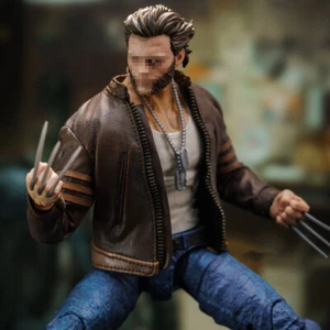 1/12 männliche braune Jacke Wolverine Logan Ledermantel Modell Passform 6" Figur Körper - Bild 1 von 13