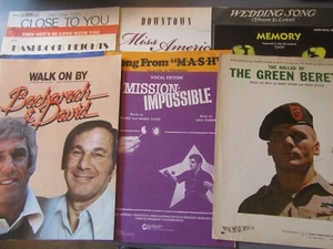 Bacharach Walk On By Sheet Music Lot Memory, Mash, Downtown, Green Berets, More! - Picture 1 of 14