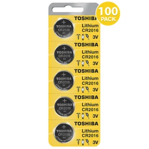 Toshiba CR2016 3V Lithium Coin Cell Battery (100 Batteries) - Picture 1 of 5