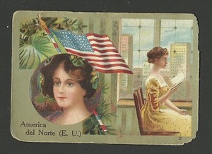 USA United States of America Flag Betsy Ross?? Spanish Trading Card