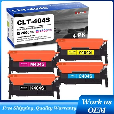 Tóner 404S CLT-404S (paquete de 4, BK/C/M/Y) compatible para Samsung SL-C480FW C430W Foto 1 de 4