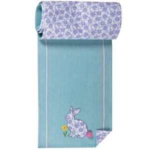 Kay Dee Designs Easter Spring Bunny Rabbit Applique 72in Cotton Table Runner - Picture 1 of 1