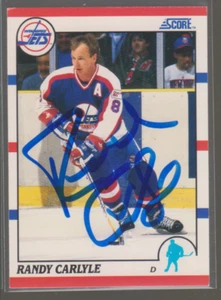 Autographed 90/91 Score American Randy Carlyle - Jets - Picture 1 of 1
