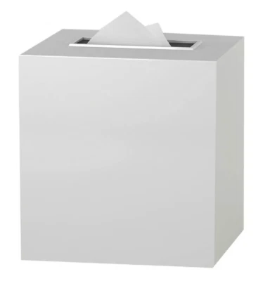 Elegante Cubierta de Caja de Pañuelos Boutique - Acero Nu: Soporte de Baño de Resina, Blanco 6" Foto 1 de 4
