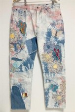 Kapital 12.5oz Crazy Papillon monkey cisco jeans denim tie dye patchwork new 38
