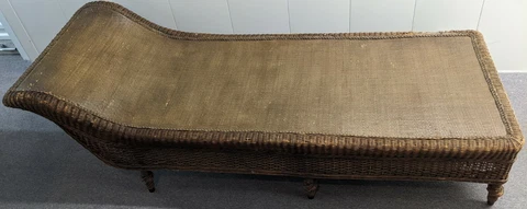 Heywood Brothers Wicker Fainting Bed Chaise Lounge Late 1800s Rare Find Cover