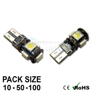 Wholesale Bright Canbus LED Side Light 501 W5W T10 5 SMD White Bulbs - Picture 1 of 6
