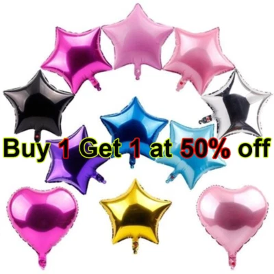 18" Foil Star Heart Round Balloons Wedding Party Festival Decor Baby Shower - Image 1 of 4