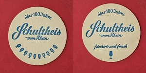 Schultheiss vom Rhein 10 Biergläser Brauerei Bierdeckel Coaster Beermat - Picture 1 of 1
