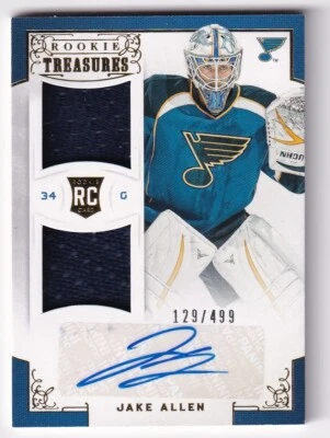 2012-13 Panini Rookie Anthology #141 Jake Allen JSY AUTO 129/499 RC - Image 1 of 2