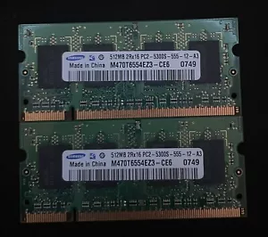 RAM SODIMM PC2-5300s 667 MHz marca mixta de 1 GB (2x512mb) ddr2 - Imagen 1 de 2