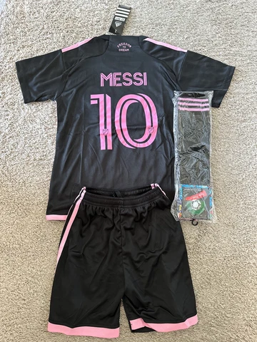 Messi Inter Miami Black Away Kids Kit New With Tags Medium Cover
