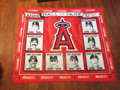 MLB Los Angeles Angels Fleece Throw~Hall of Fame-Carew Ryan Baylor Grich FS WEST Cover